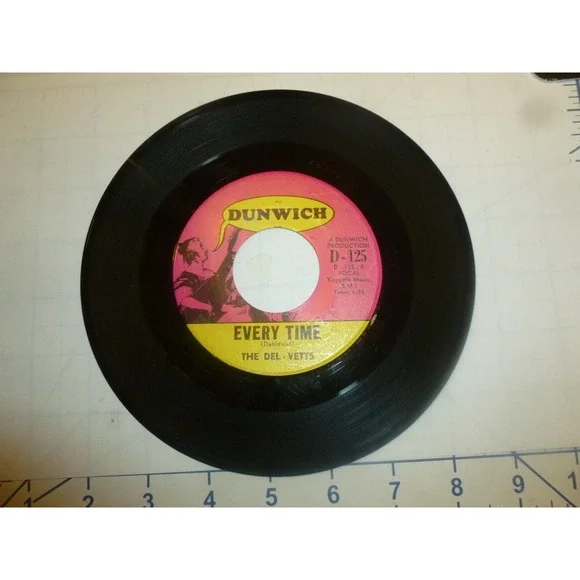 THE DEL-VETTS Last Time Around & Every Time Garage Rock 45 DUNWICH #D-125 1st
